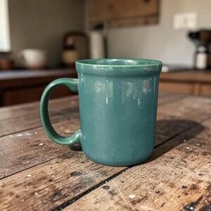 Crown Corning Forest Green Ceramic Coffee Cup, Vintage Replacement Mug Drinkware